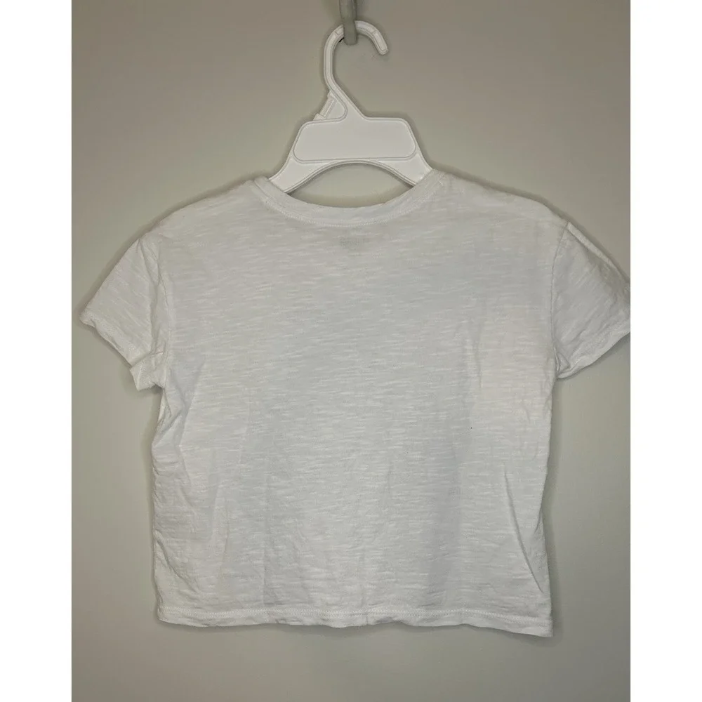 GYMBOREE White Love This Land Cropped T-shirt Top Girls S 5-6